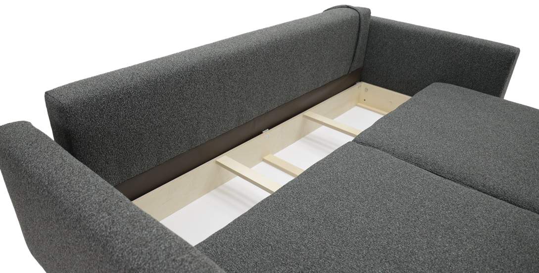 Прямой диван Энгри Графитовый меланж букле