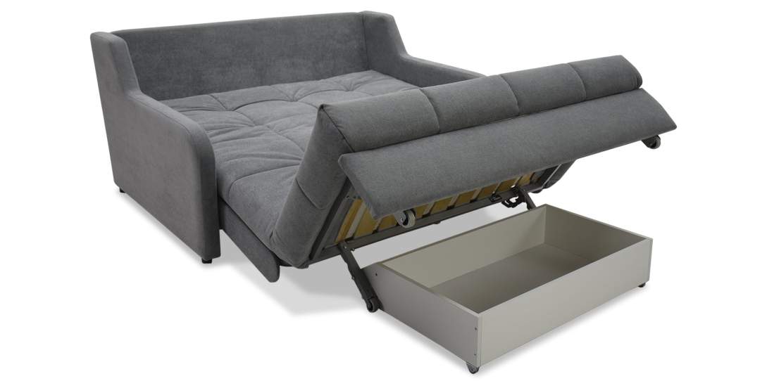 Прямой диван Стронг серый велюр