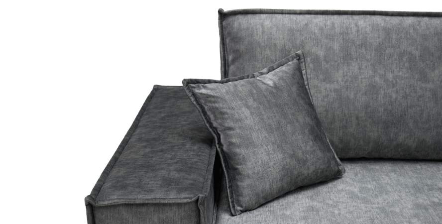 Прямой диван Фабио темно-серый велюр