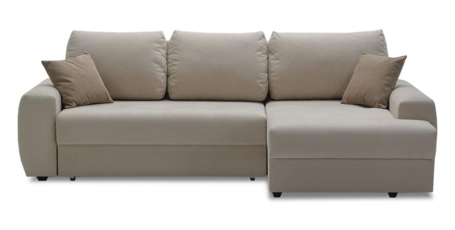 Угловой диван правый Коста Айвори велюр Уцененный