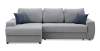 Угловой диван левый Коста светло-cерый велюр