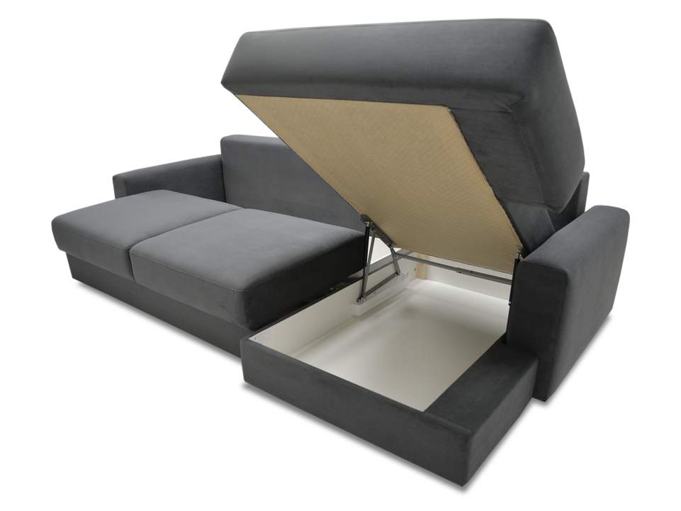 Угловой диван правый Вегас графитовый велюр