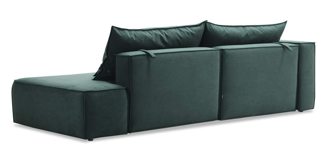 Угловой диван левый Рейф Изумрудный велюр