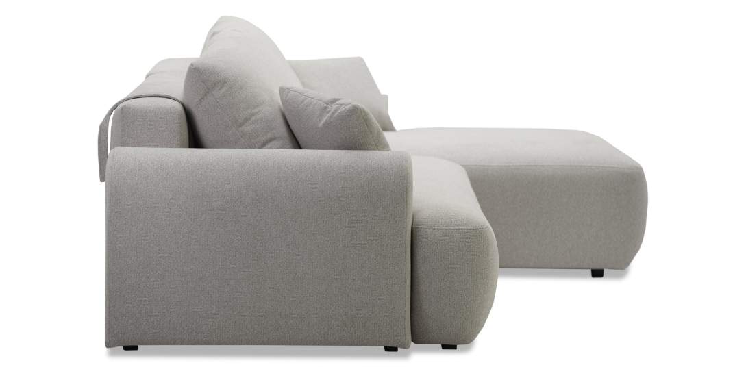 Угловой диван правый Кьянти Серо-бежевый велюр