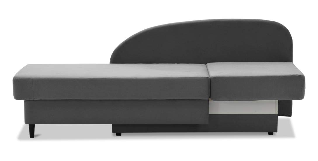 Угловая кушетка правая Иби Антрацитовый велюр