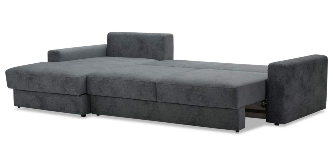 Угловой диван левый Вегас Графитовый велюр