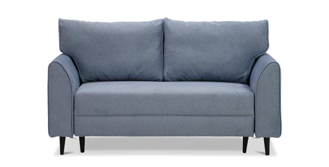 Прямой мини диван Касита 120 голубой велюр