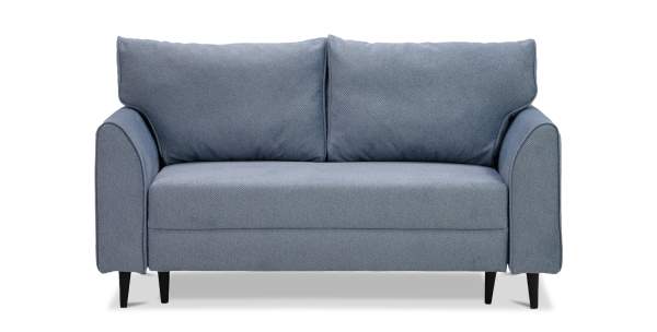 Прямой мини диван Касита 120 голубой велюр