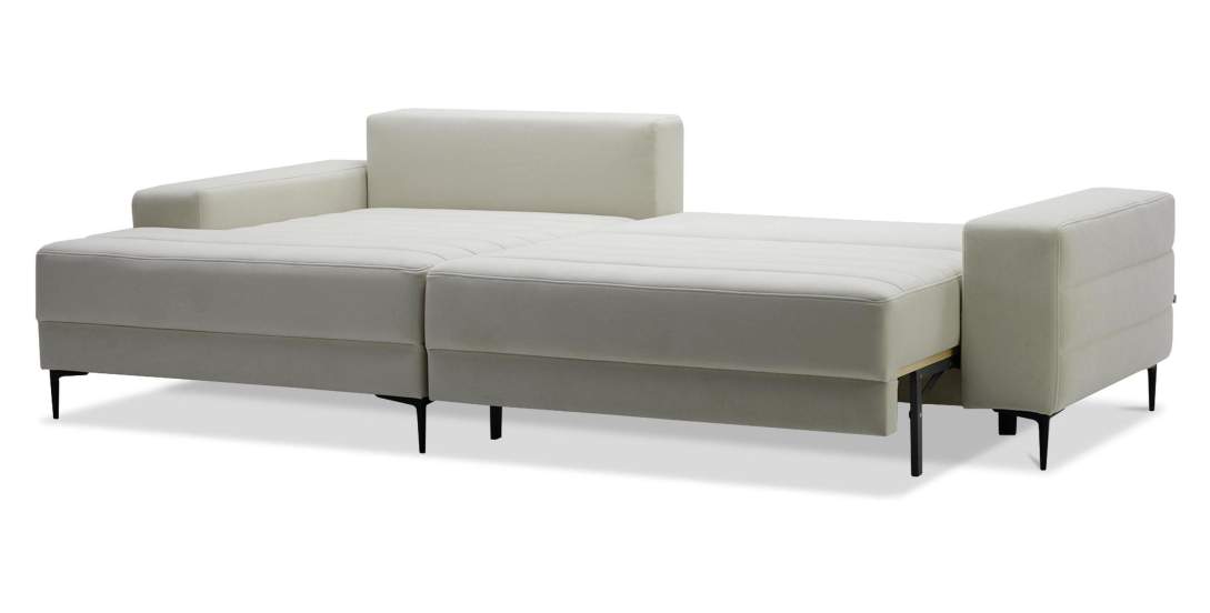 Угловой диван левый Белес Айвори велюр 