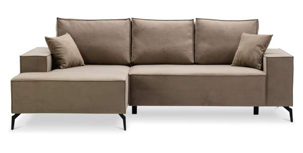 Угловой диван левый Раушен Светло-коричневый велюр Угловой диван левый Раушен Светло-коричневый велюр